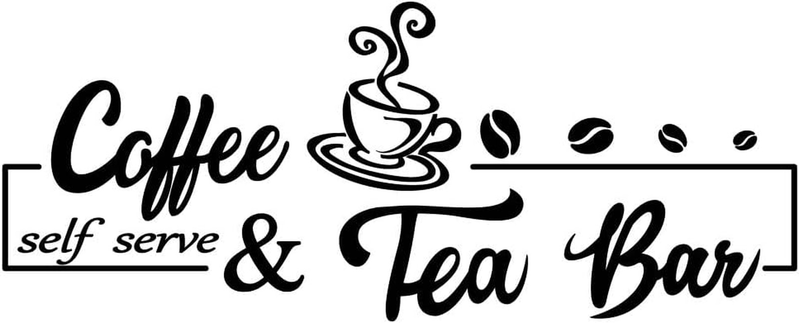 Coffee & Tea Bar Wall Sticker Vinyl Decal Removable Home Decor 23.6"x14.9"