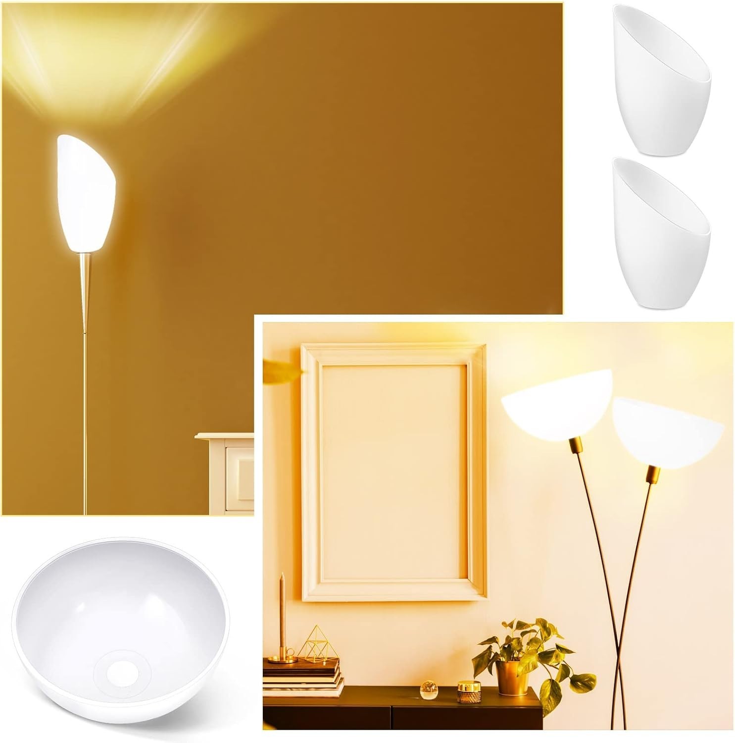 Replacement Lamp Shade 4 Pcs White Replacement Plastic Lampshade 2 Pack 1.65" Fi