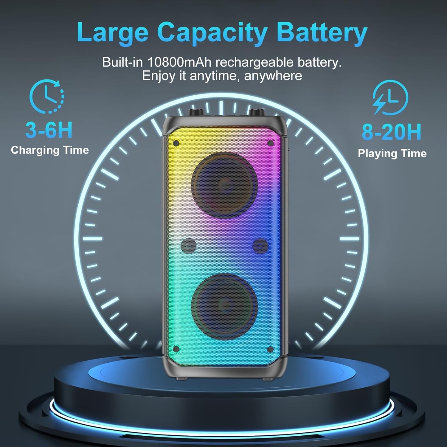 Bluetooth Speaker, 80W Peak Outdoor Speakers Bluetooth Wireless, TWS Portable…
