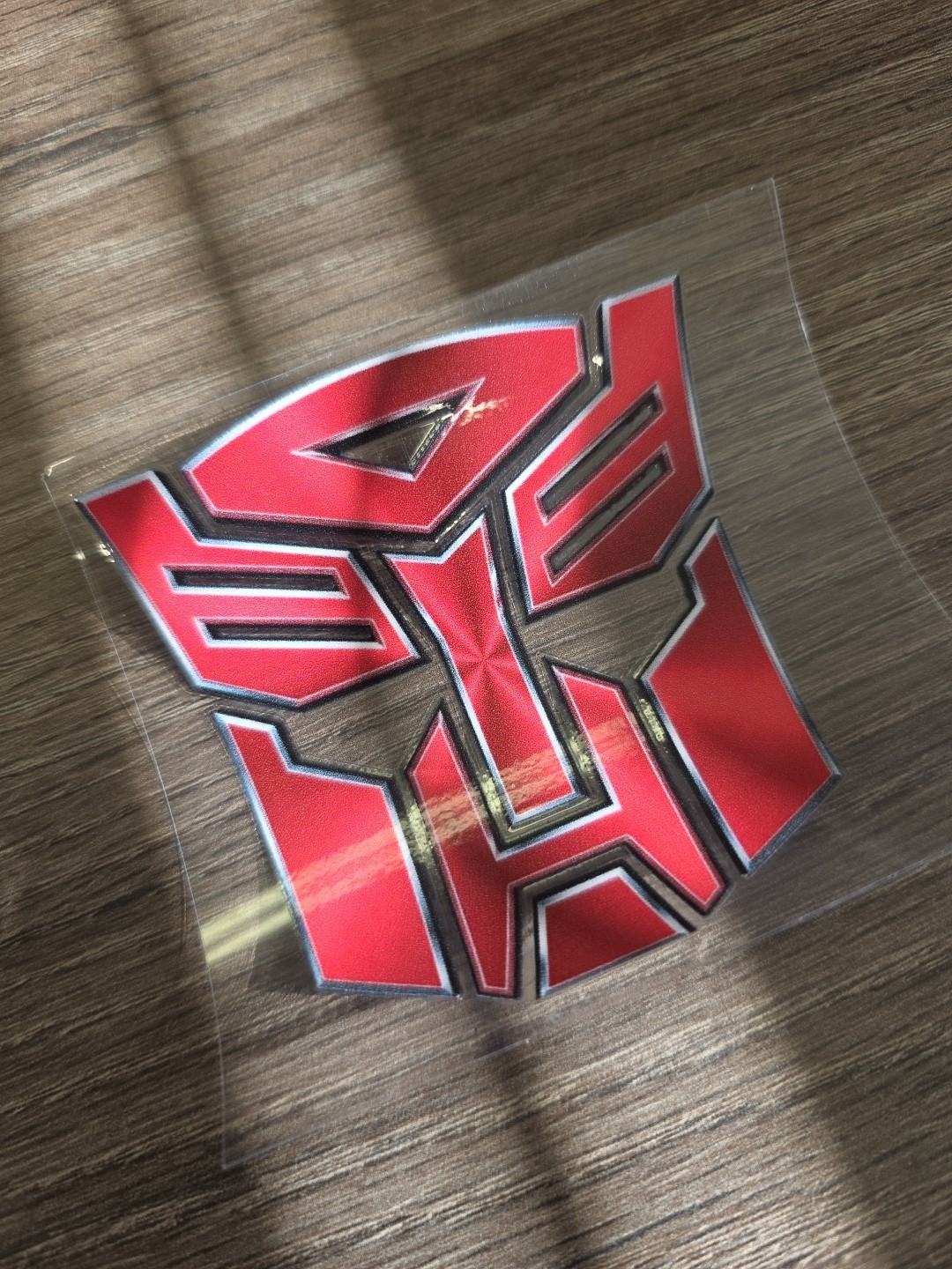 Transformer Autobots Raised UV DTF Decal Made In USA Waterproof