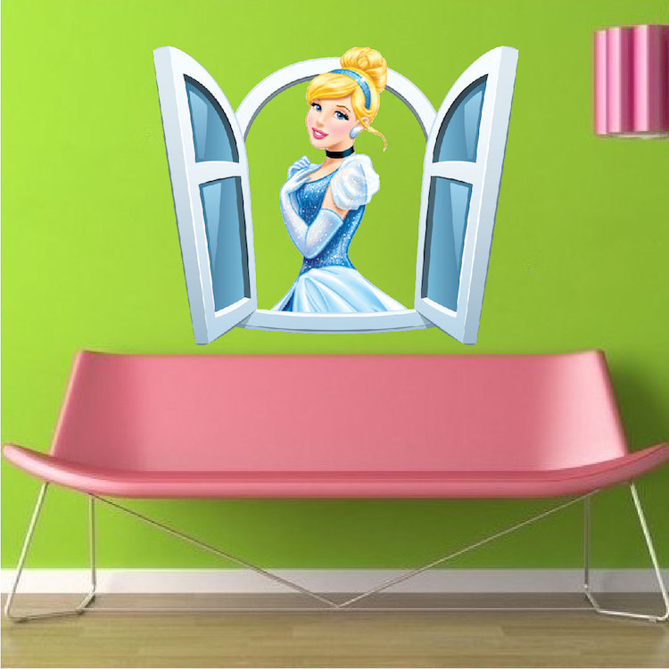 Princess Wall Decal Disney Princesses Fairy Tale Girls Bedroom Wall Mural, n96