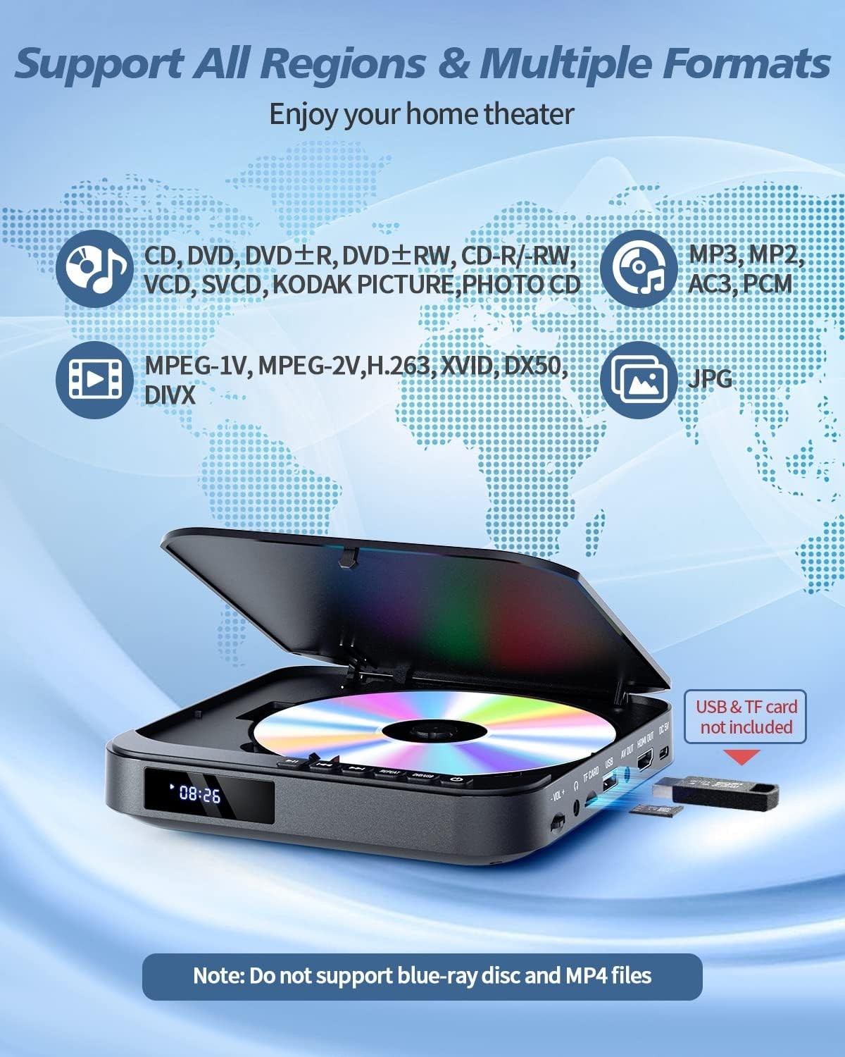 Mini DVD Player HDMI, DESOBRY 1080P HD Small Compact DVD Player for Smart TV …