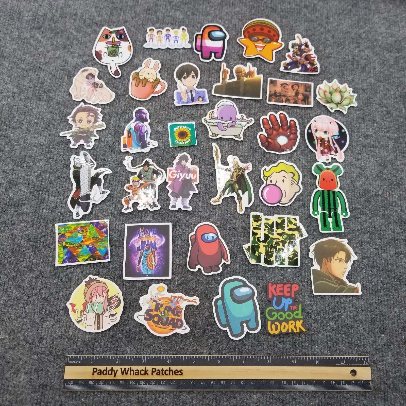 Lot of 32 Stickers Decals Anime Space Jam Pop Culture Cute Cat Dog