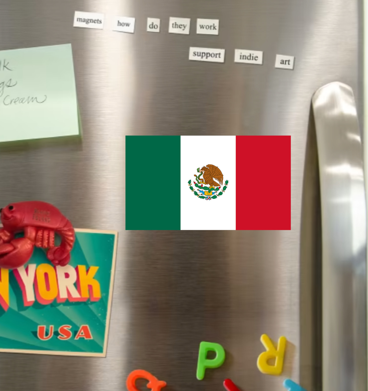 Flag of Mexico Die Cut Glossy Fridge Magnet