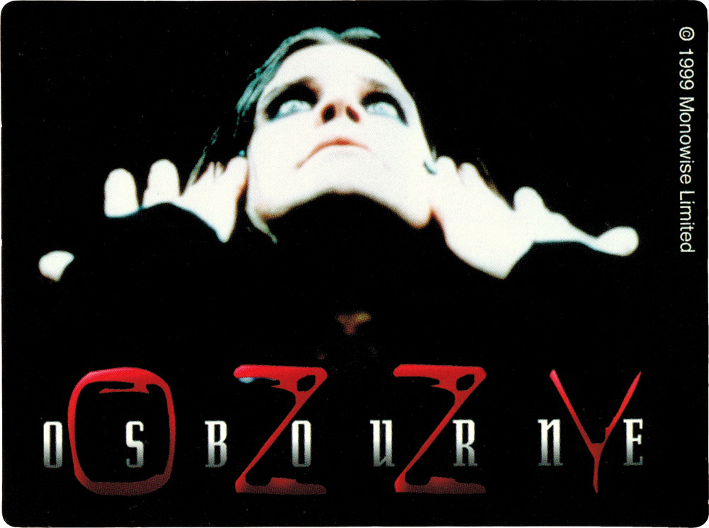40105 Ozzy Osbourne Pale Face Looking Up With Logo On Black 4" Die Cut Sticker