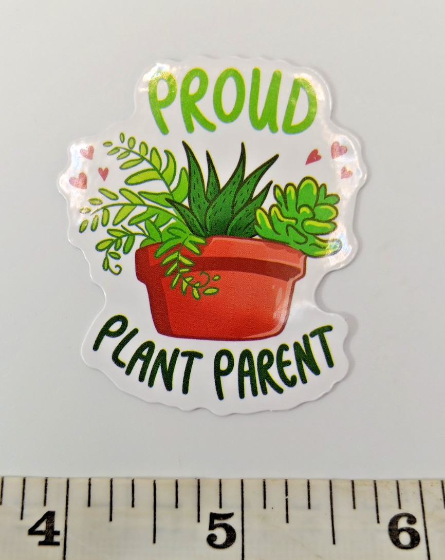 Plants-Funny-Proud Plant Parent-Vinyl Sticker-Decal-NWOT-Free Shipping!