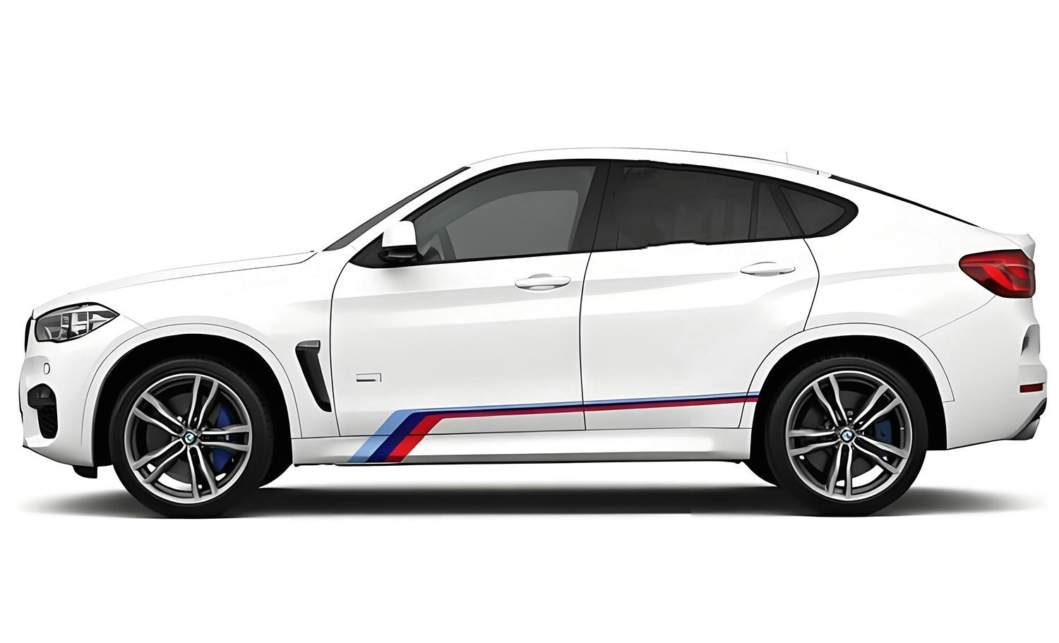 2 PCS Tricolor Racing Stripe Sticker For BMW X6 Side Door Graphics Vinyl Decals