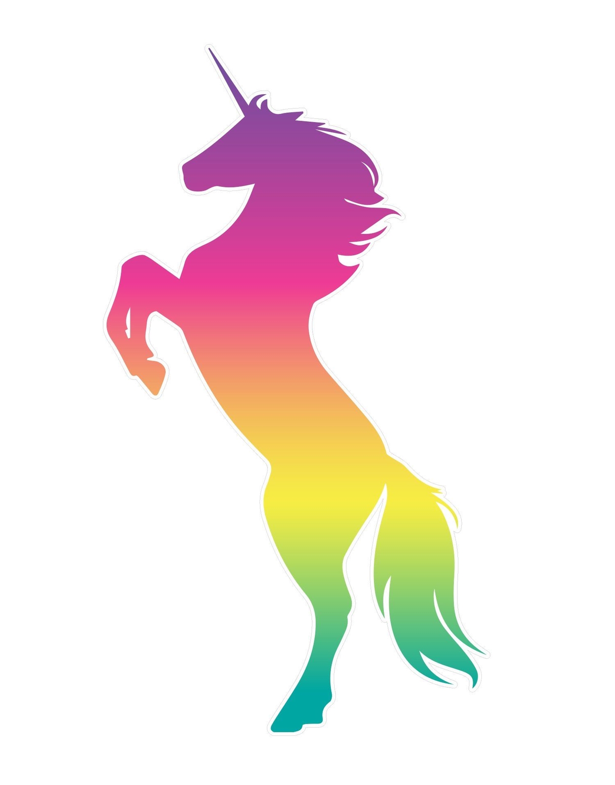 Rainbow Unicorn Wall Decal Sticker. Girl’s bedroom decor. Fantasy Silhouette Des