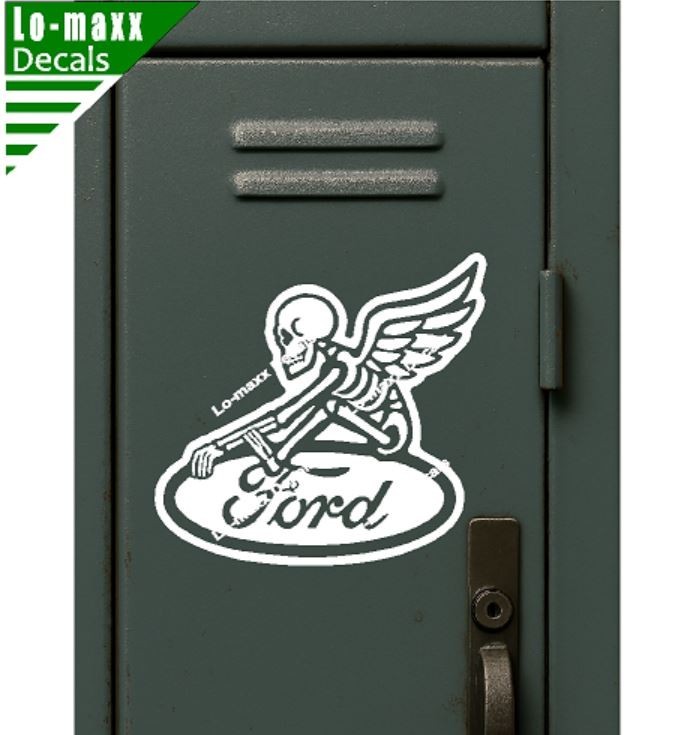 Ford Reaper Skeleton Wings Car Truck Window Hood Die Cut Vinyl Decal Sticker