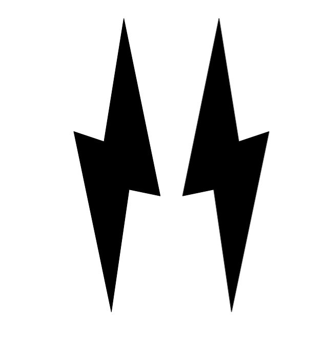 Pair of Lightning Bolt Vinyl Sticker Decal – Choose Size & Color