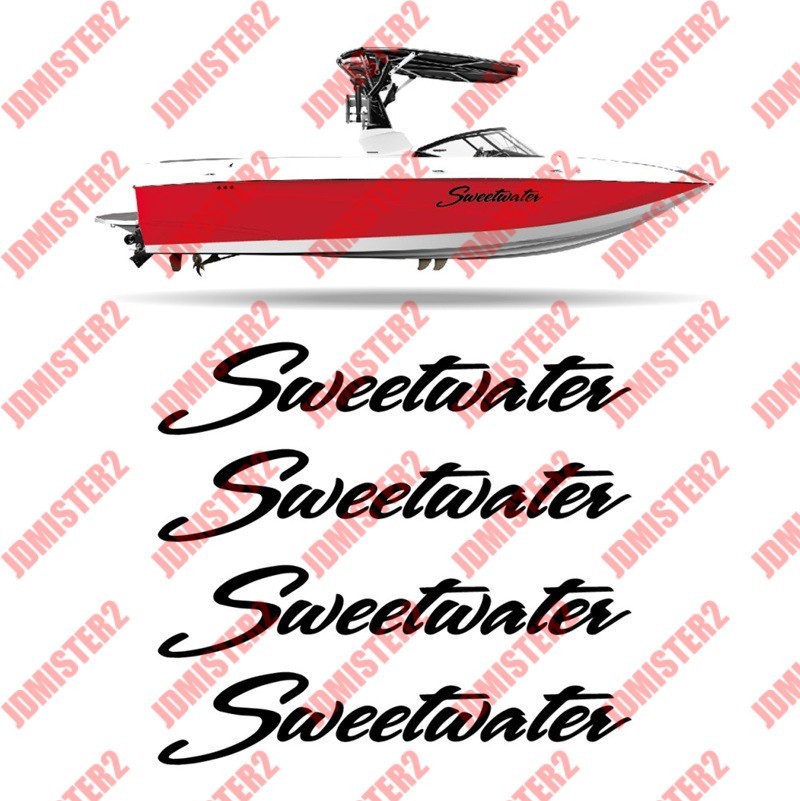 SWEETWATER BOAT DECALS Sweetwater Pontoon Die Cut Vinyl Stickers – Any Size