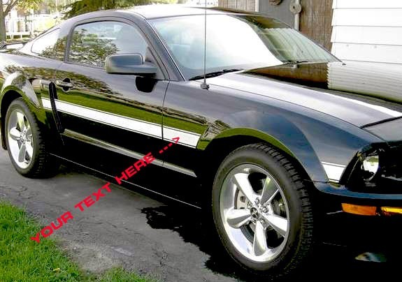 Side Body Stripe Stripes Graphics fit any 2007 2008 California Special Mustang