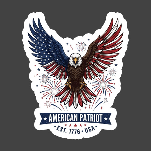 Patriotic Sticker Vinyl Decal American Patriot Eagle USA Flag 1776