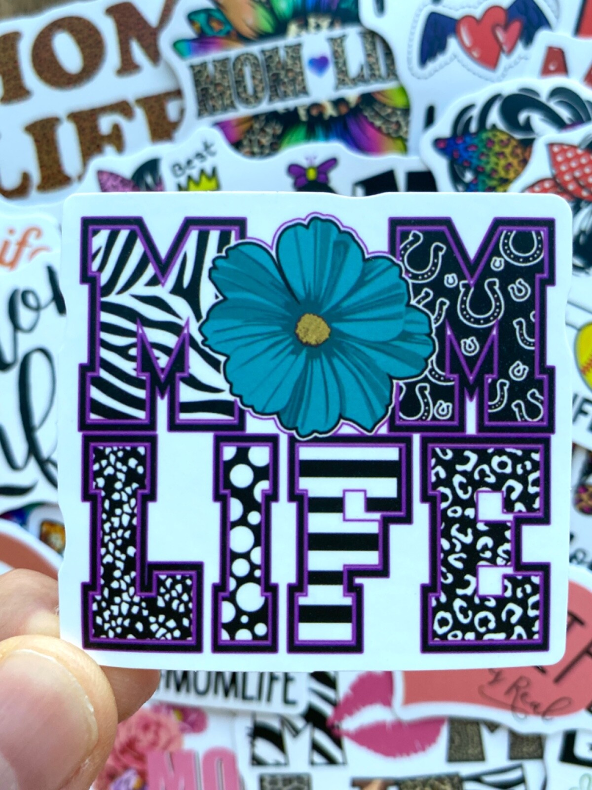 5-50 pcs Mom Life Stickers, Love Mom Vinyl Laptop Phone Decals Stocking Stuffer