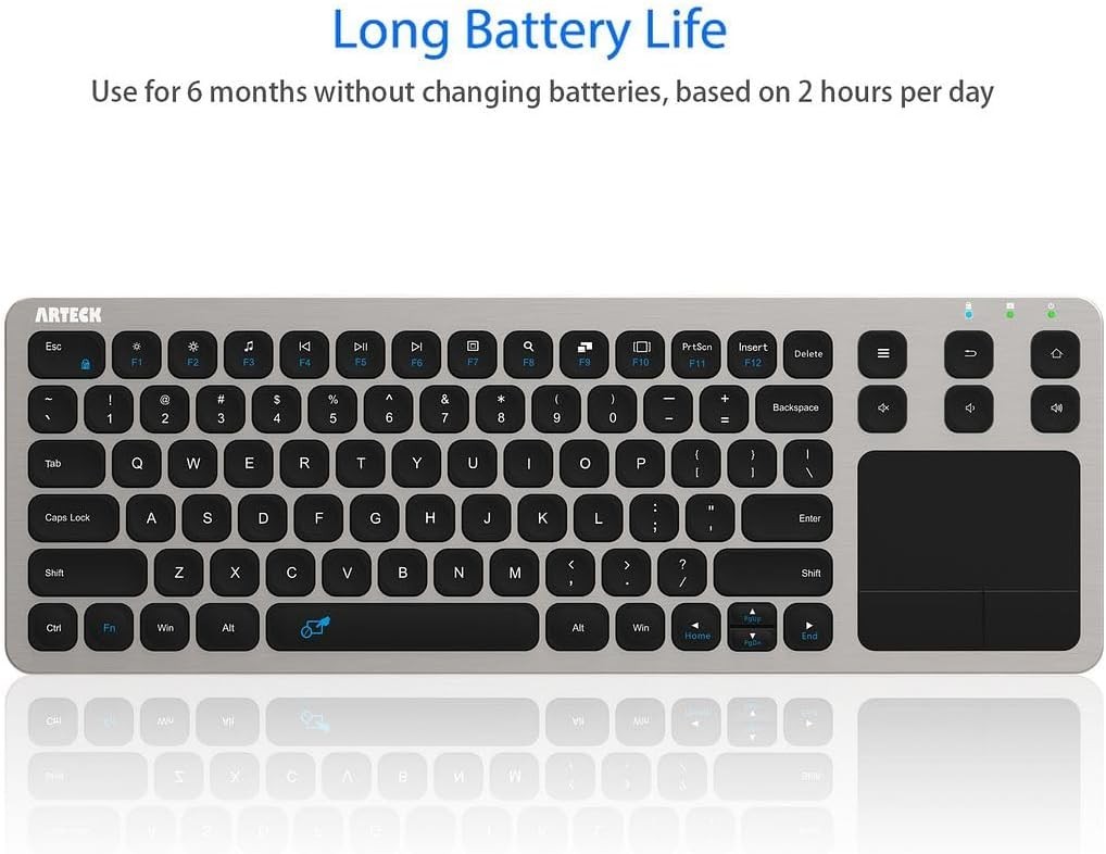 2.4G Wireless Touch TV Keyboard with Easy Media Control and Built-in Touchpad M
