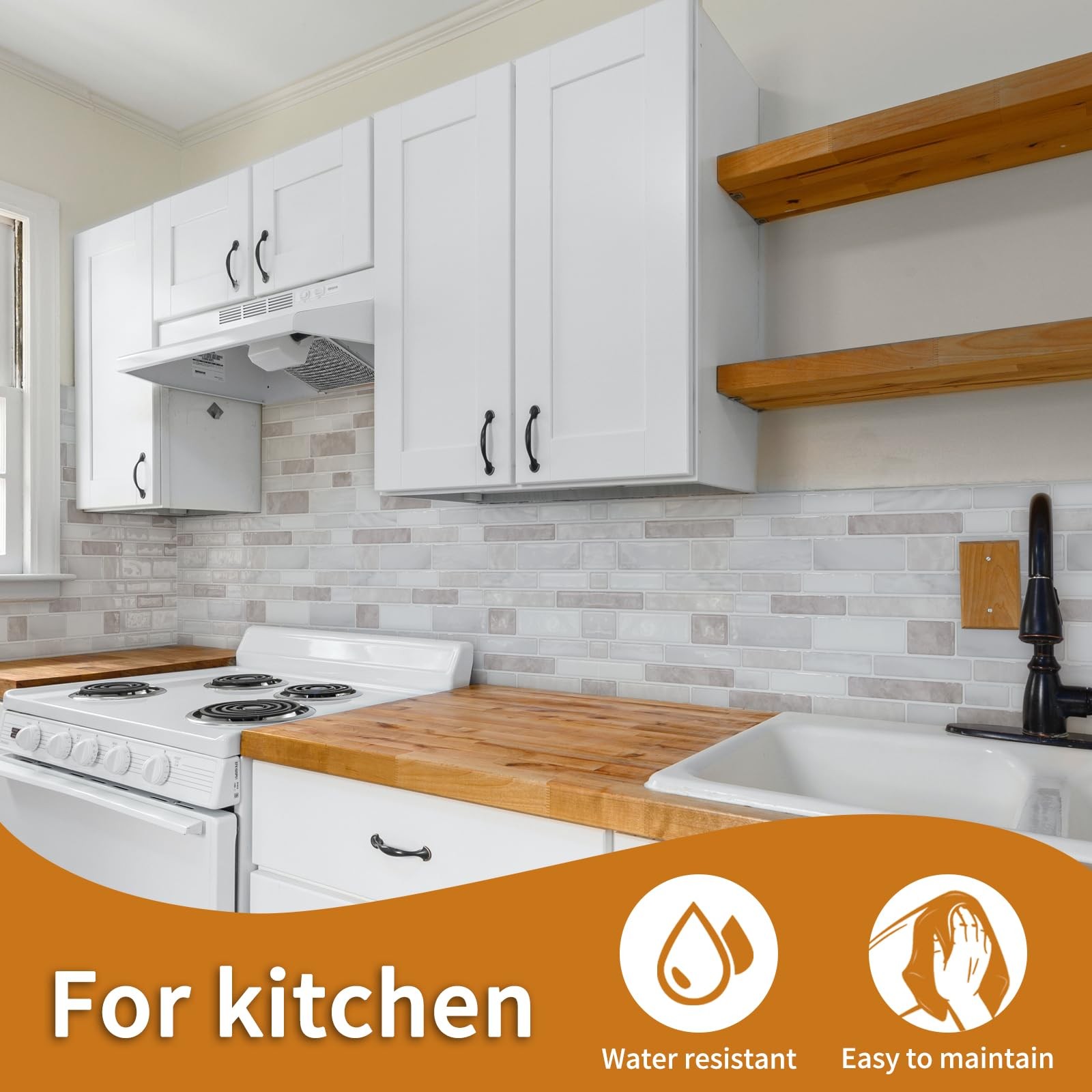 WOWSTAR 10 Sheet Marble Peel and Stick Backsplash for Kitchen,Self-Adhesive T…