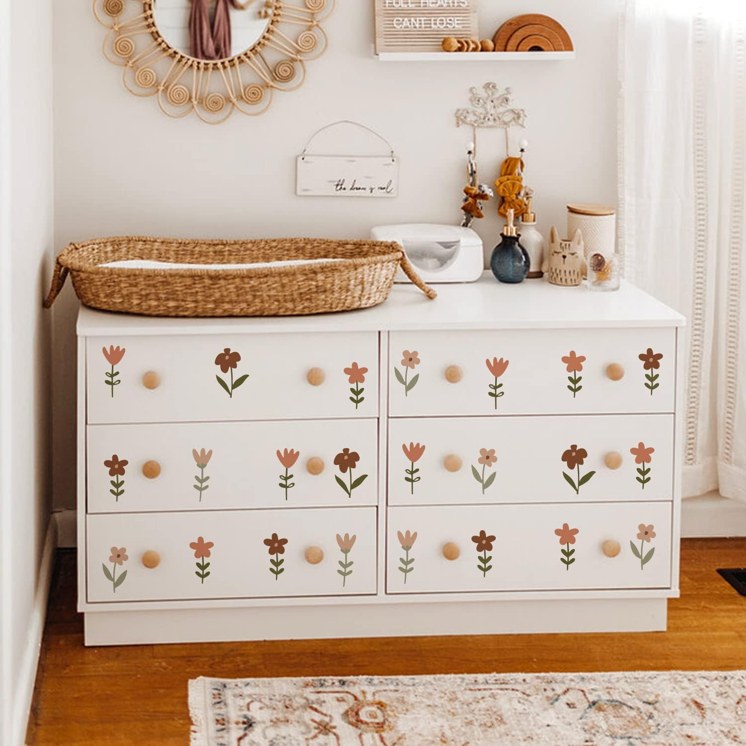 Nursery Wall Stickers Boho Kids Room Decor Girls Bedroom Removable Wall Decals V