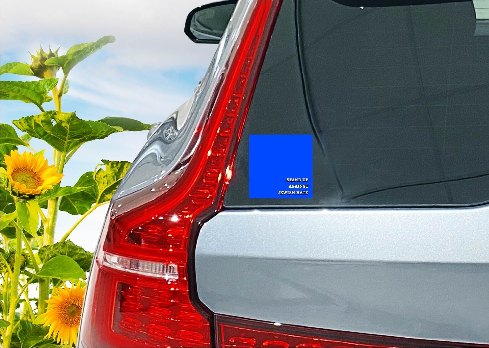 Blue Stand Up Against Jewish Hate Decal Sticker End Stop Square Anti Semitism