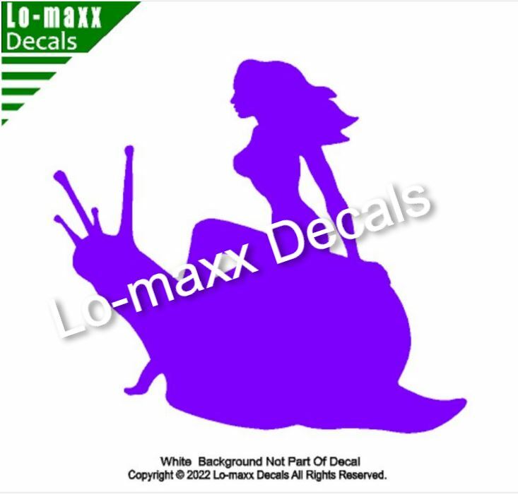 Mudflap Girl And Sexy Snail Original Design High Quality Die Cut Vinyl Decal