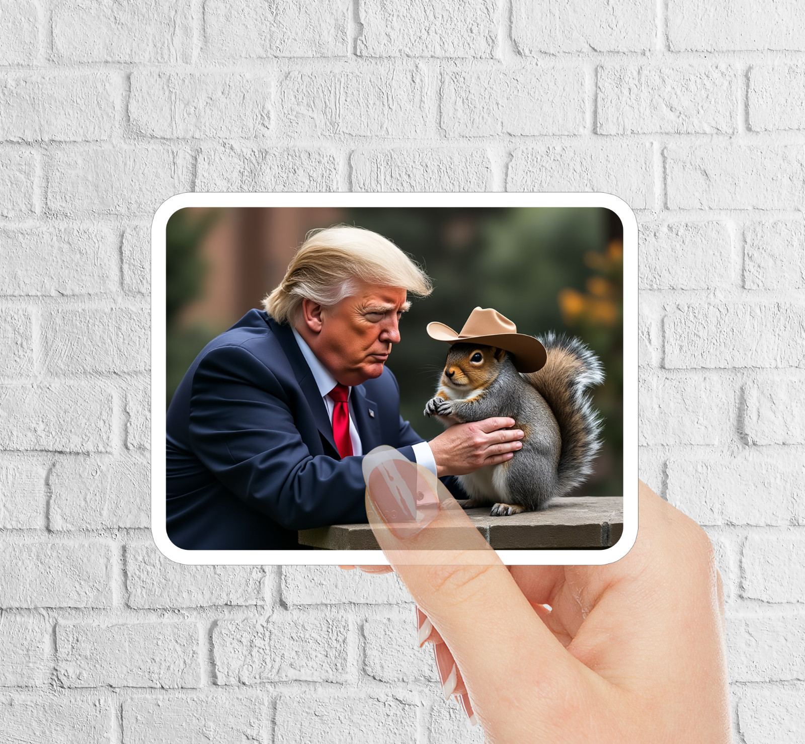 NEW – MAGA Trump 2024 Sticker – Peanut Squirrel Lover AI – 3.5 x 2.6 INCHES
