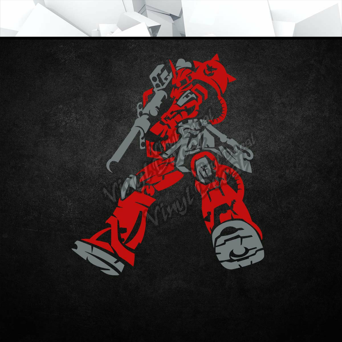Gundam Char Zaku Vinyl Decal Sticker (Anime Mecha Car Laptop PC Tower Decor)