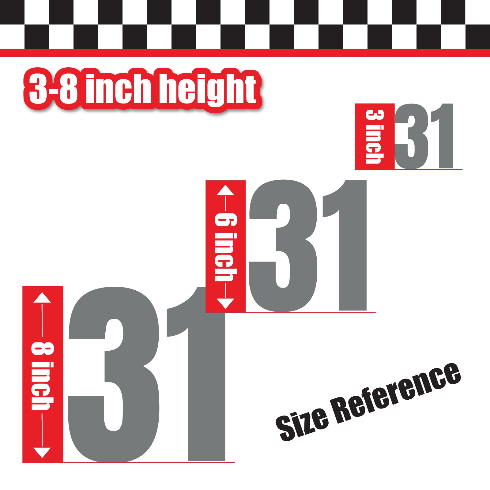 3x 3 Digit Custom Single Number Stickers Decal Locker Door Mailbox Anton