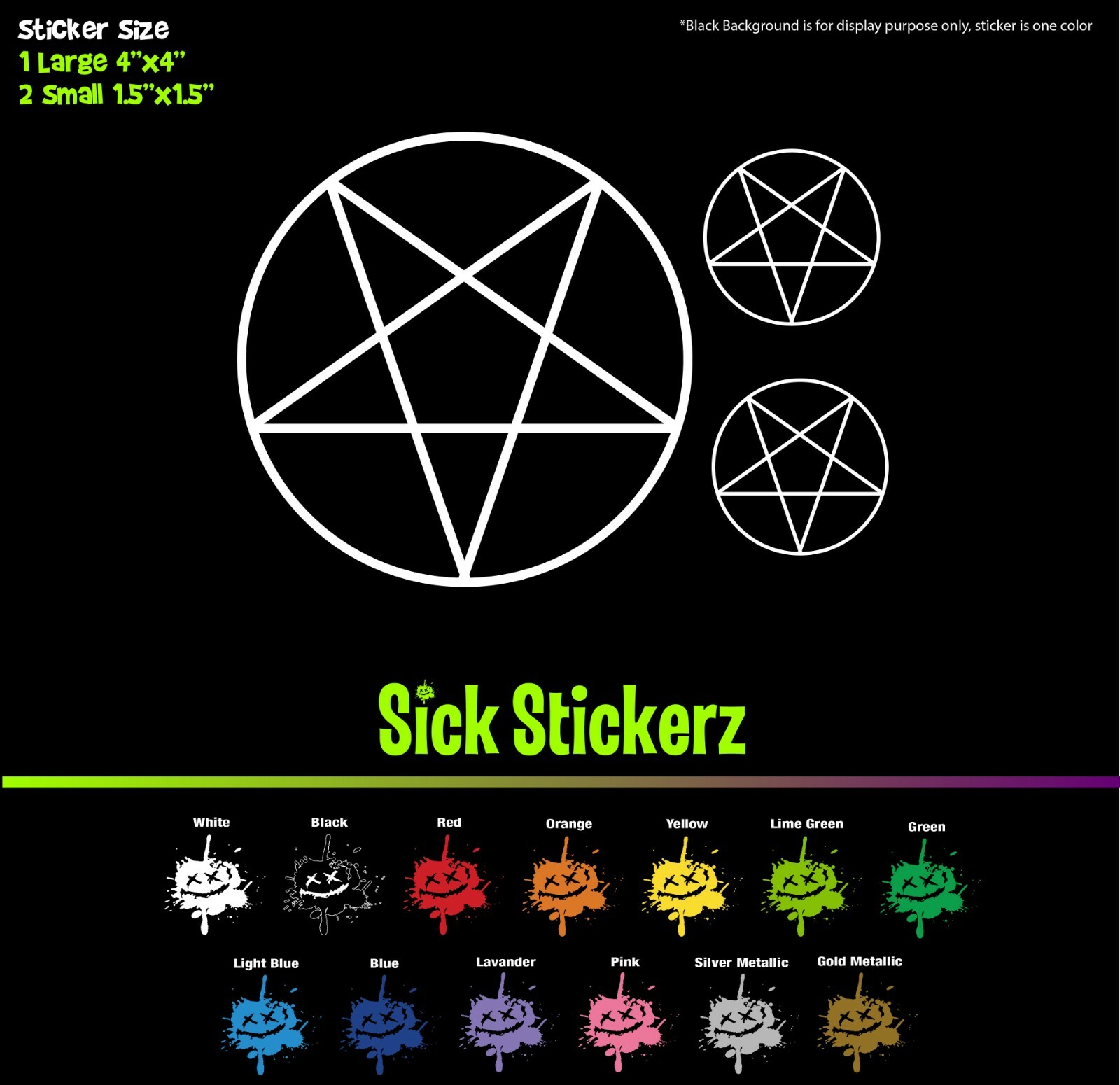 Satan Pentagram Vinyl Decal Bumper Sticker Car Windows Funny Rude Humor