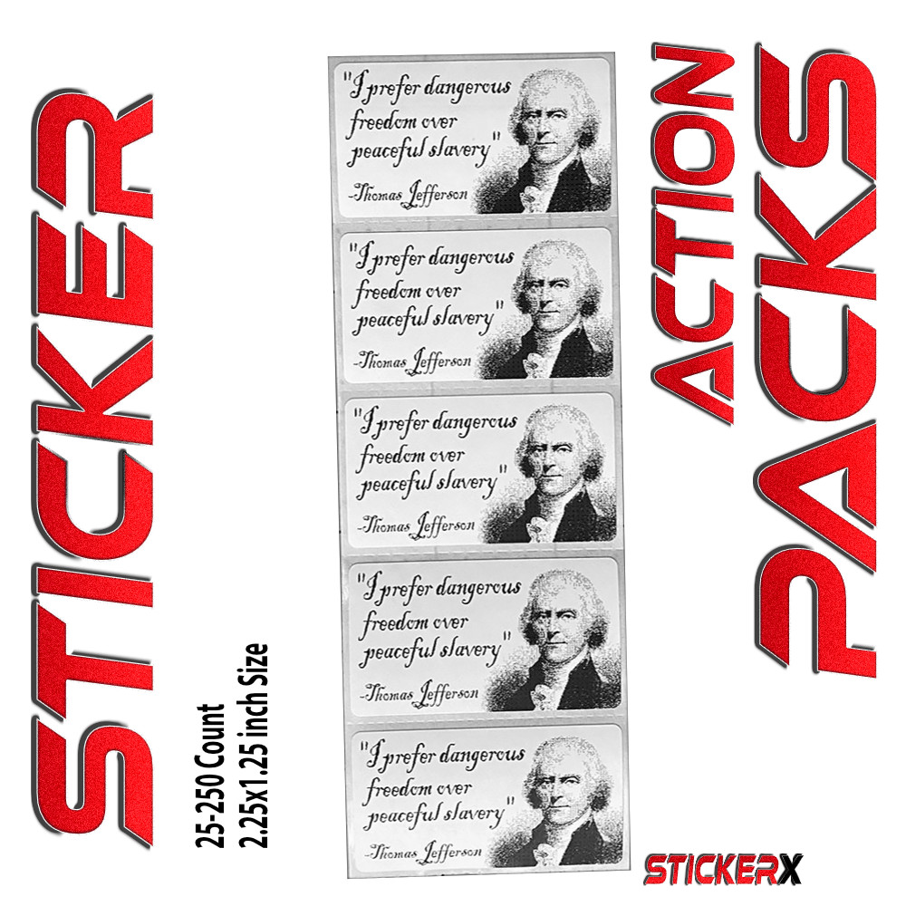 Thomas Jefferson Sticker Freedom Quote Libertarian 25-250 Action Stickers USA