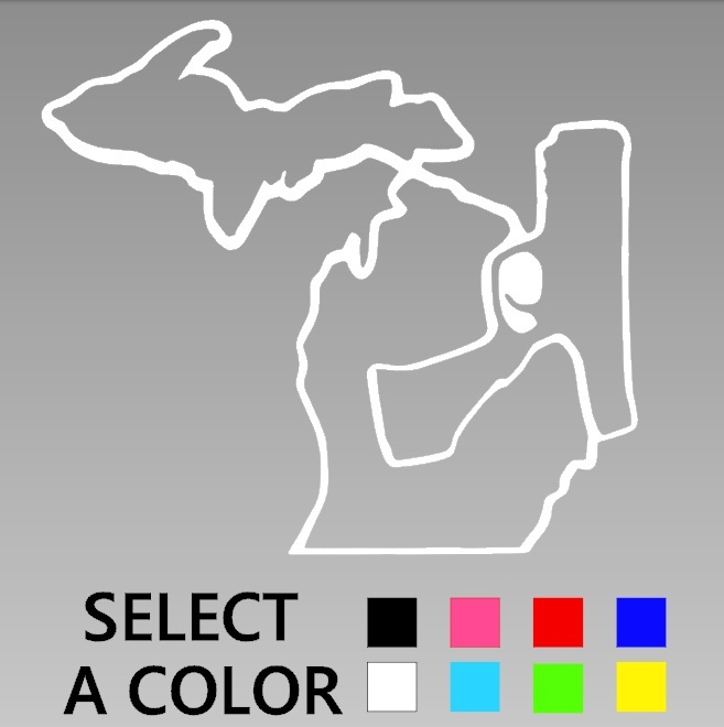 Michigan Bearing Arms Die Cut Window Sticker Decal – Multiple Colors