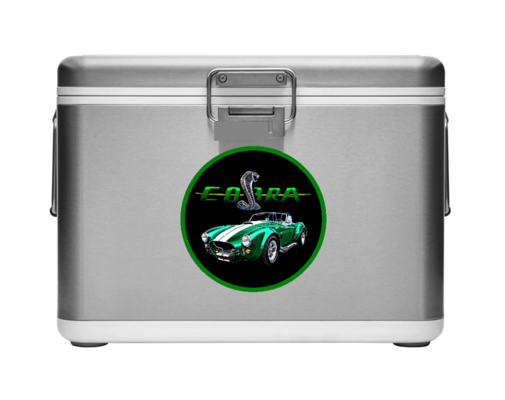 Car Classics "Cobra" – 4" Handcrafted Vinyl Decal Cooler Vehicle Laptop Tumbler