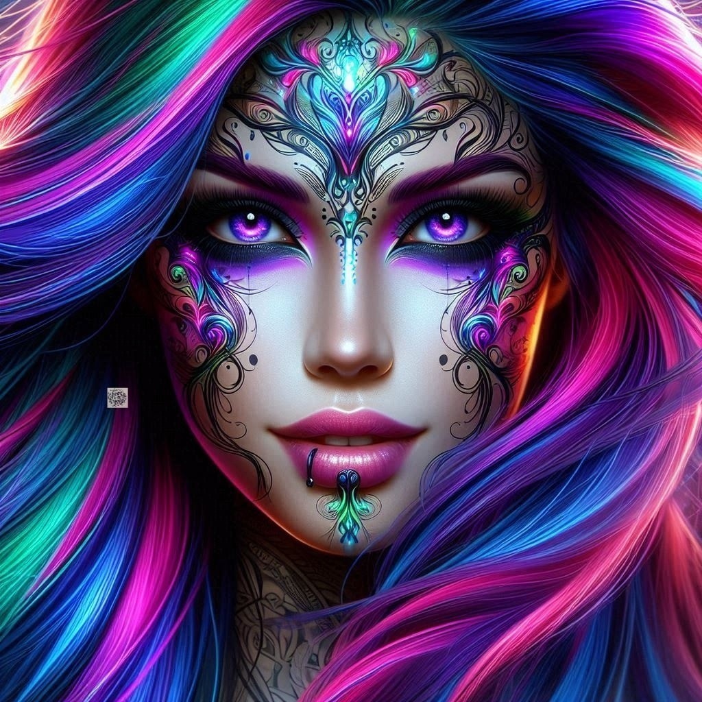 Colorful Woman Sticker Deca Laptop Wall Mirror Cup Tumblr Locker