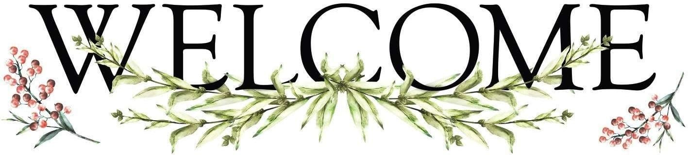 Welcome Wall Decal – Botanical Floral Peel and Stick Sign