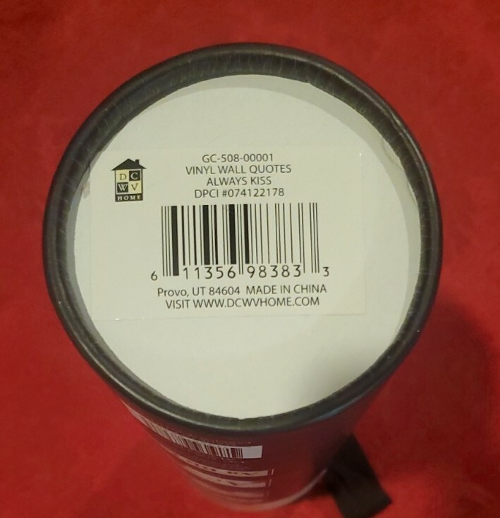 Wall Quotes "Always Kiss Me Goodnight" Removable Vinyl Lettering Gold Black NEW!