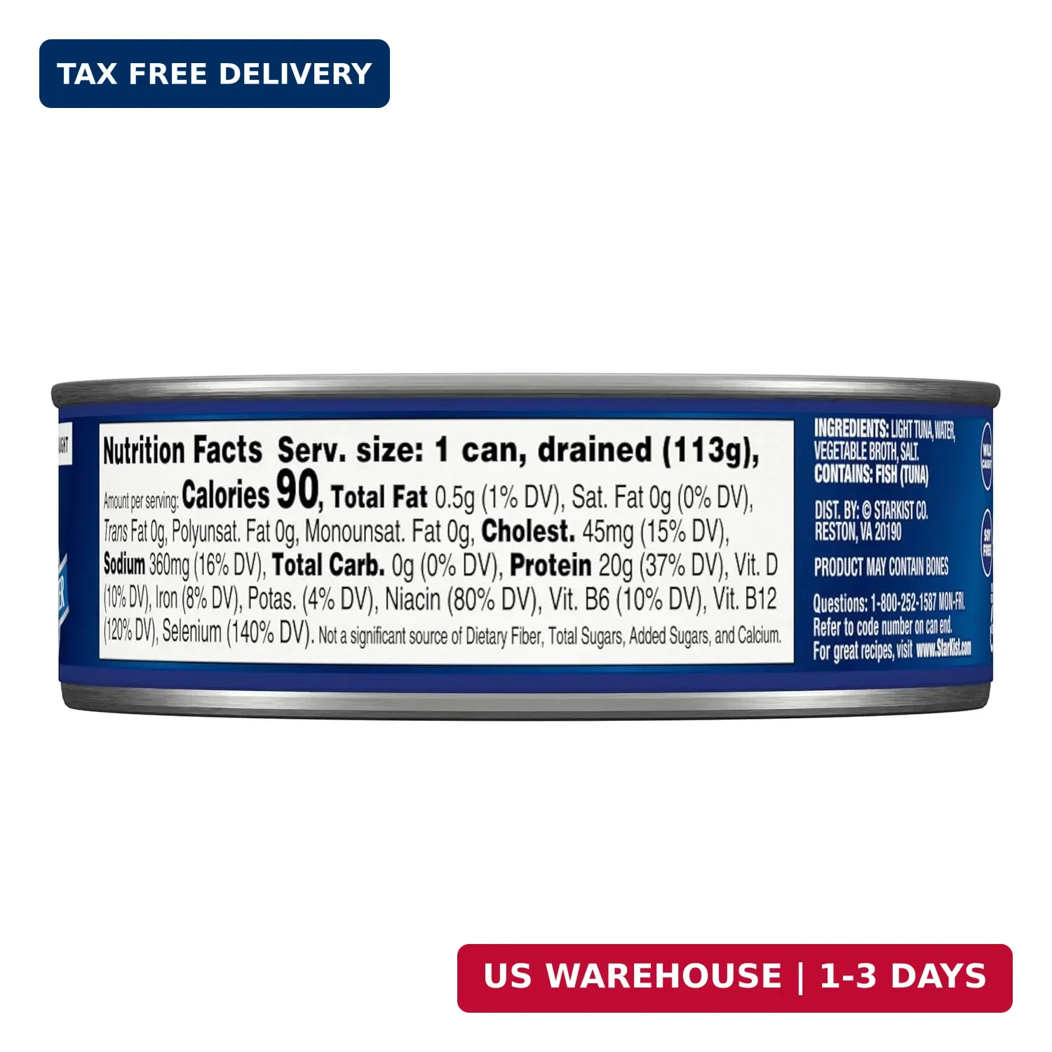 StarKist Chunk Light Tuna in Water, 5 oz (48 Pack) Canned Tuna Fish, Wild Caught