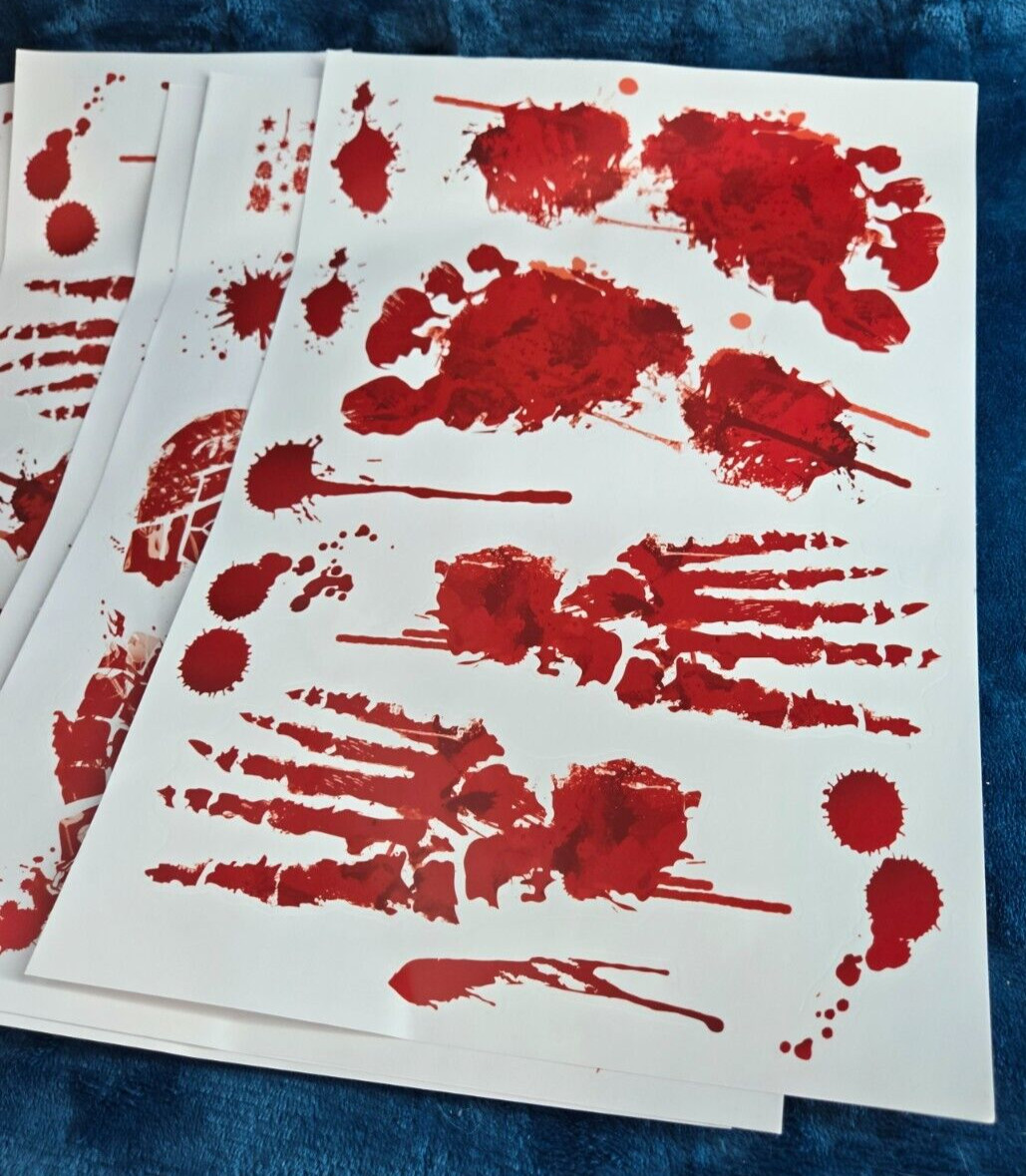 Halloween stickers Bloody Footprints Floor Clings Bloody party Decorations