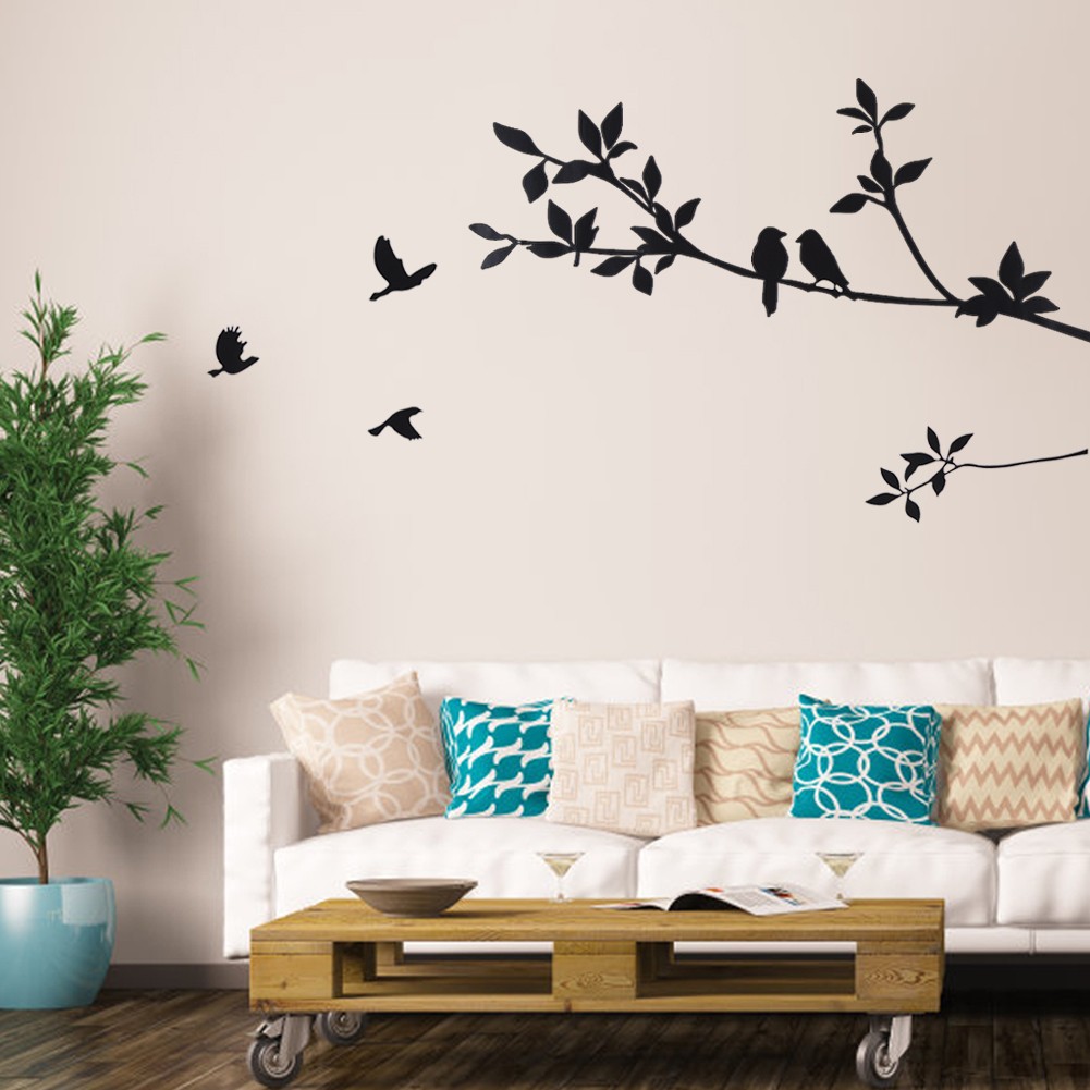 Bedroom Wall Sticker Trendy Black Branch Design For Walls 60cm PVC Premium
