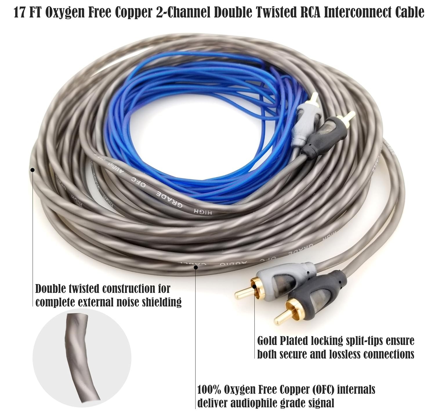 8 Gauge 100% Copper Amplifier Wiring Kit | OFC Car Audio Subwoofer Install | Gro