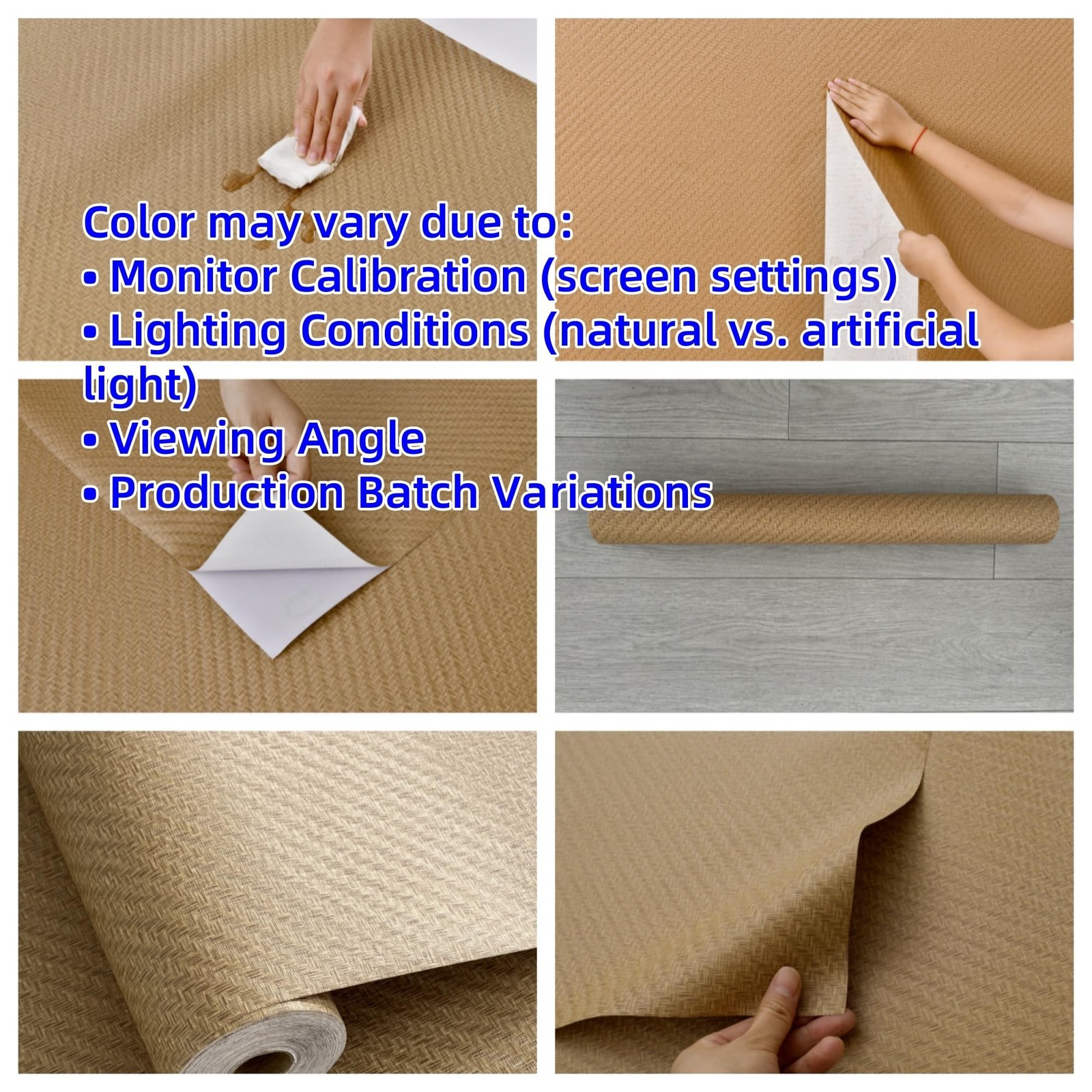 Haimin Fabric Wallpaper Textured Contact Paper (24in X 393in) Grasscloth Peel…