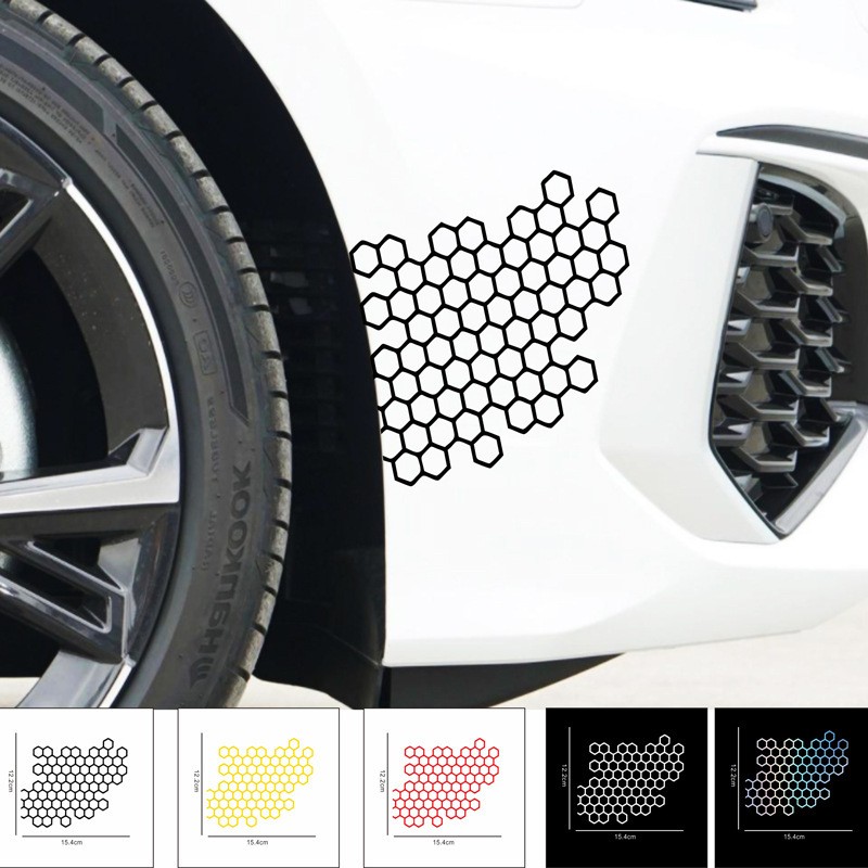 Weather-Resistant Lightweight Decorative Hexagonal Honeycomb Pattern Car Sticker