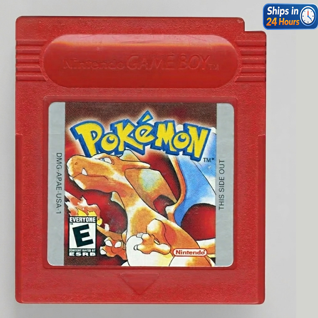 Oversized Pokemon Red Game Boy Cartridge Replica 3D Printed Charizard Display