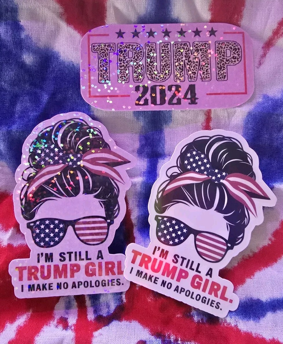 Trump Girl Stickers Maga 2024 Long Lasting Laminated Stickers Free Shipping