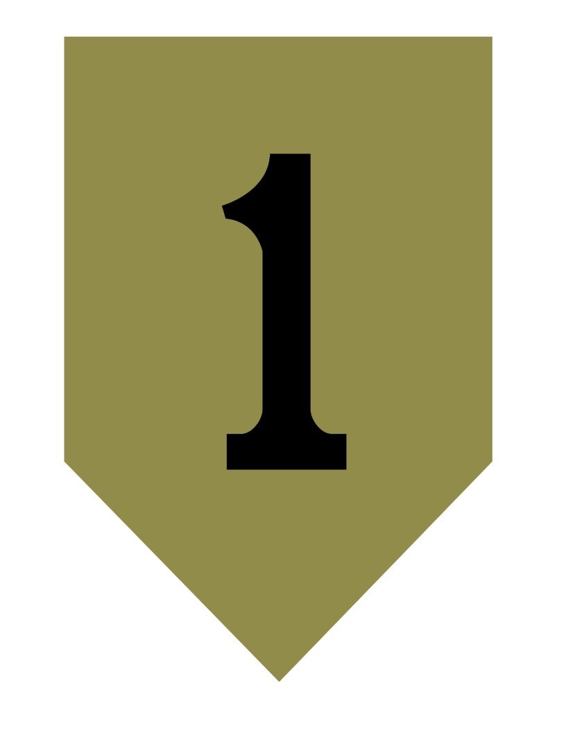 1st Infantry Division Big Red One Car Vinyl Window Decal/Sticker Olive/Black