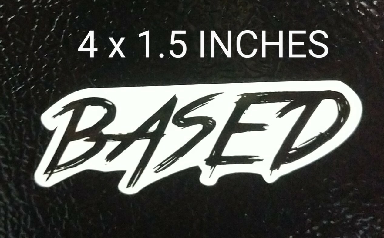 Small Based Decal 4×1.5" Printed Vinyl Sticker Choose From 4 Color Combinations!