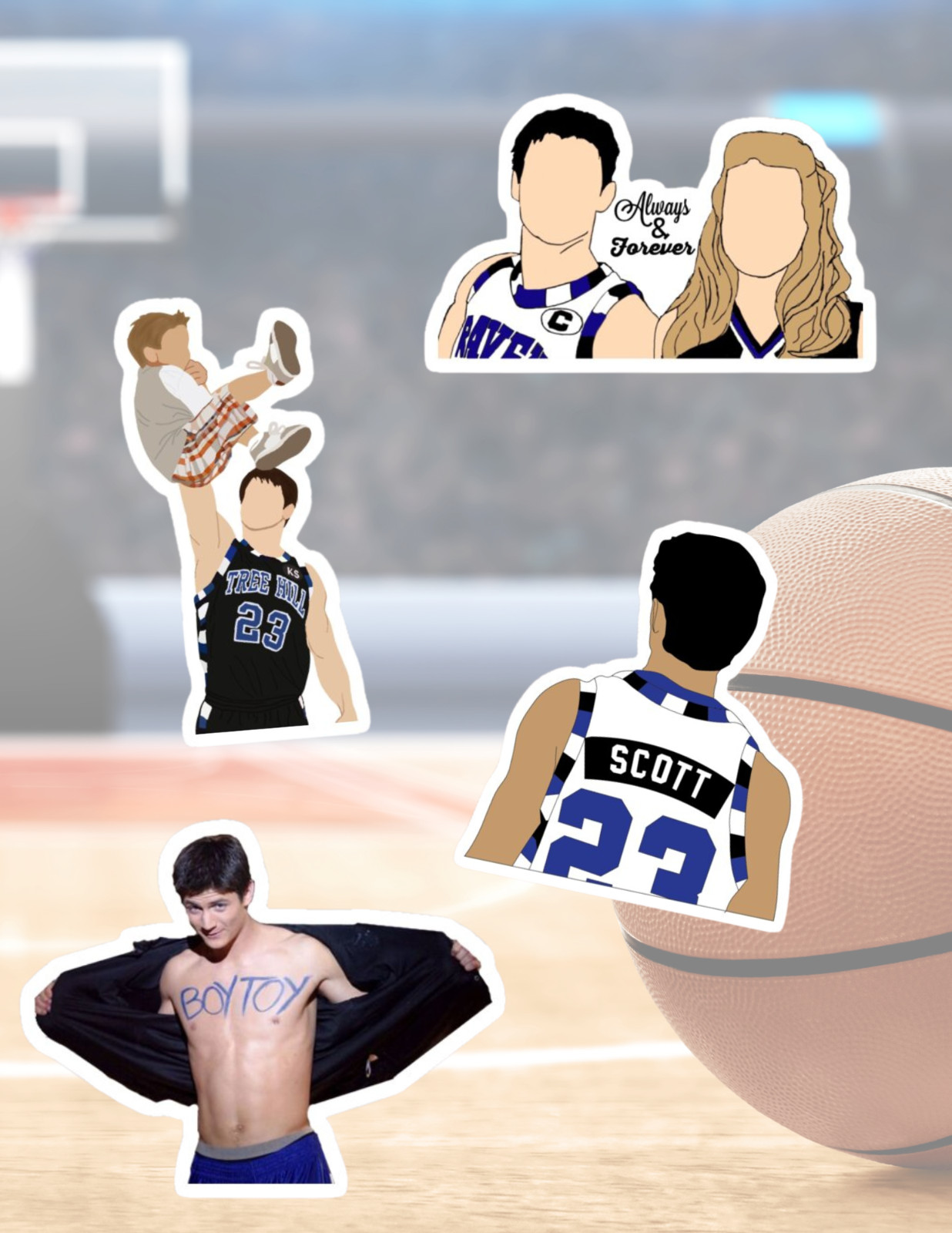 One Tree Hill Nathan Scott 4pc Sticker Pack