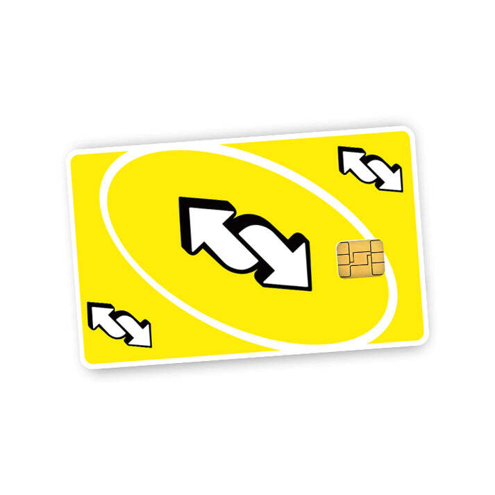 UNO Reverse Card Skin (4-Pack) | Red, Yellow, Blue, Green | Funny Game Night Sti