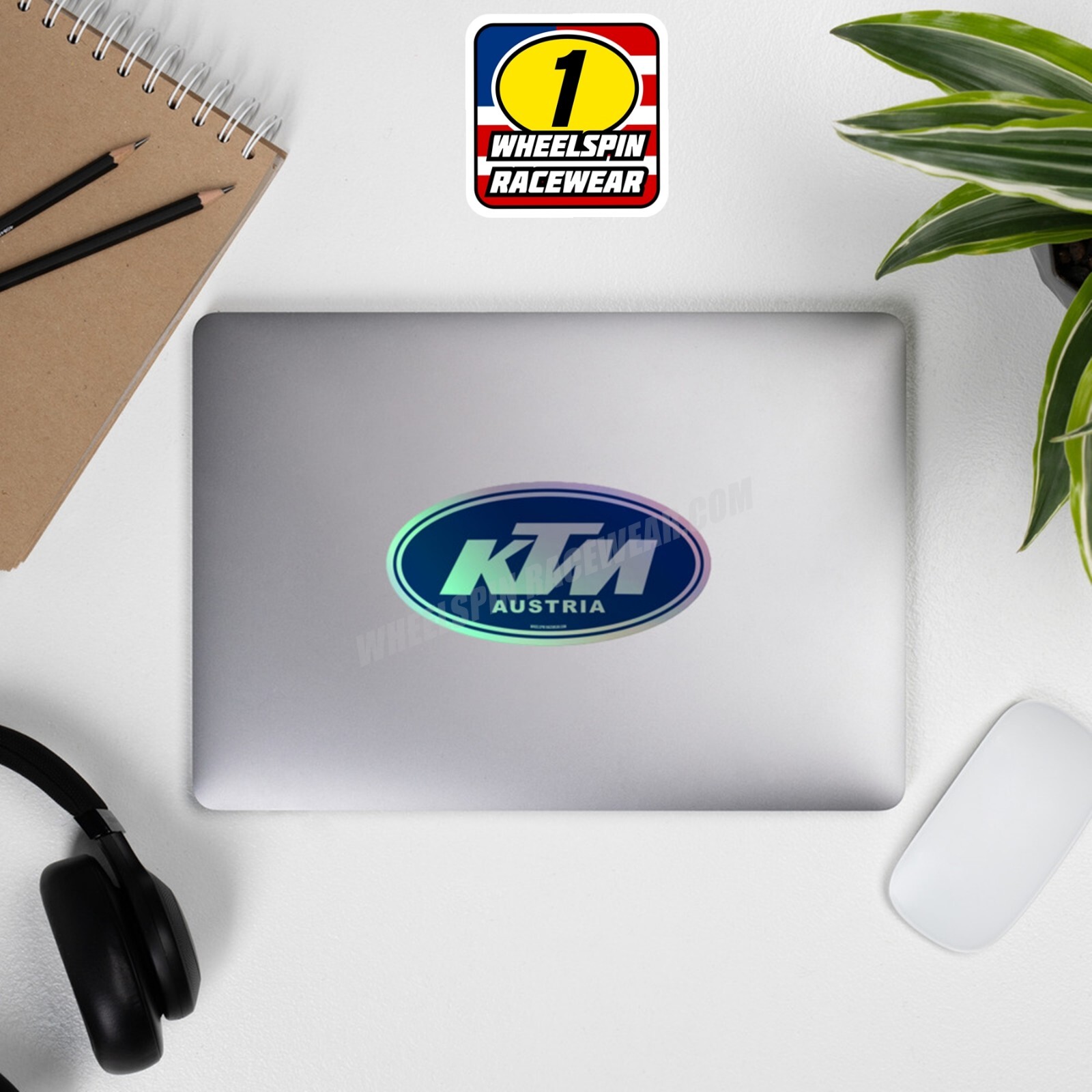 K T M Austria Blue Oval Logo Holographic Moto Stickers