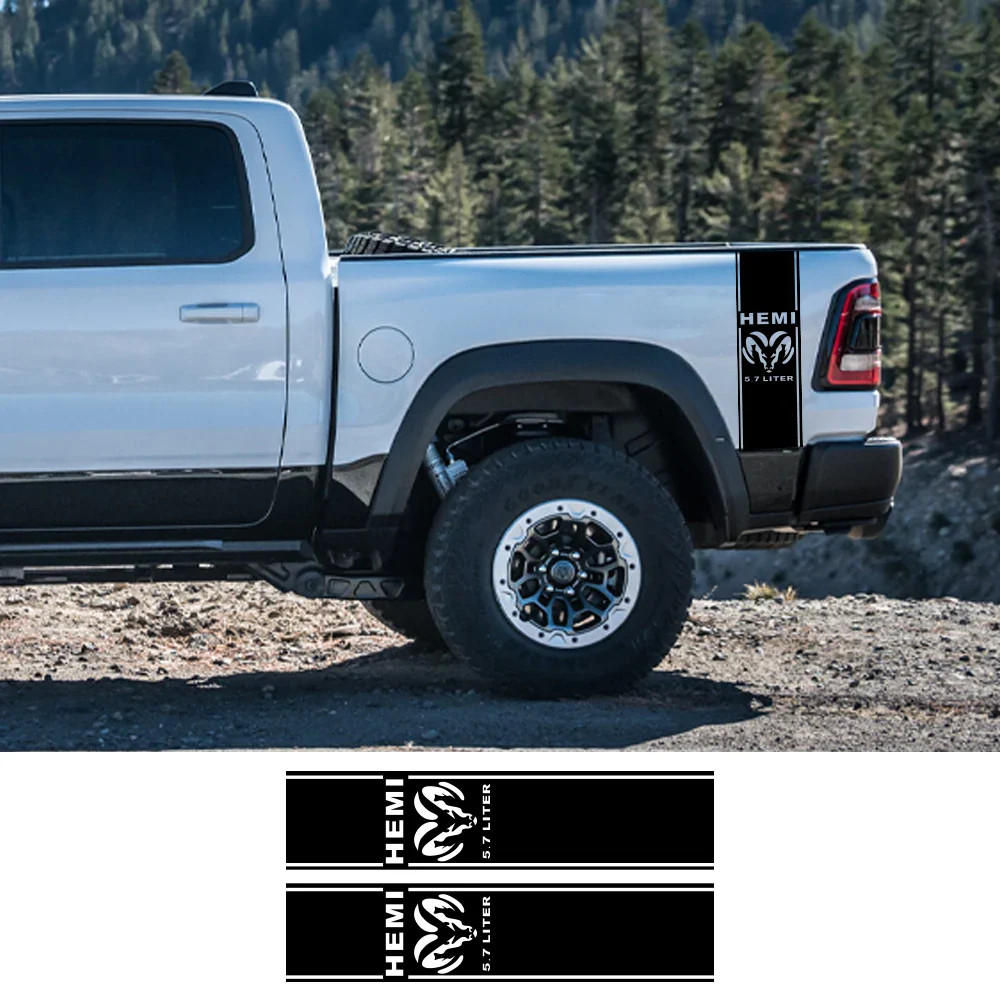 Back Door & Side Decal for Dodge RAM 1500 / 2500 HEMI Rebel 5.7L | Custom Vinyl