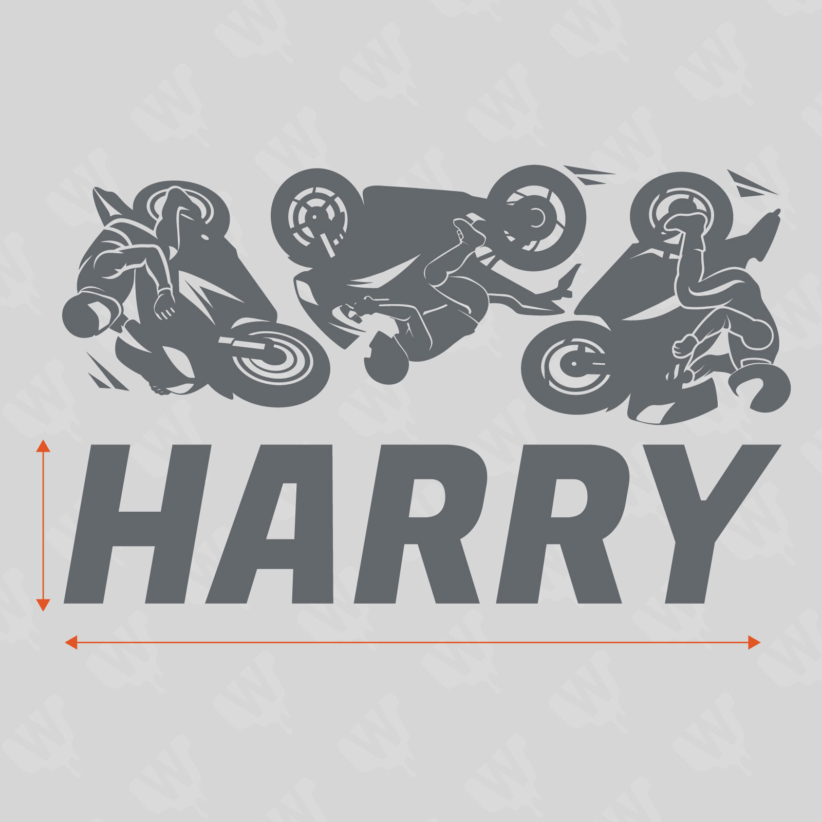 Personalised Name Motorbike Wall Sticker – Racing Motorcycles – Boys Bedroom
