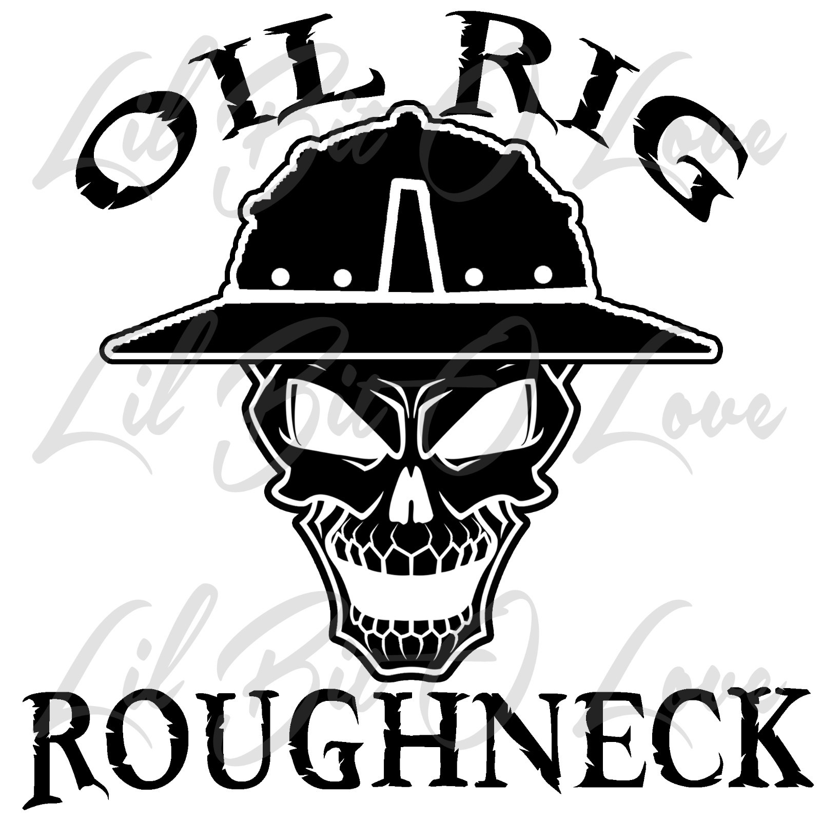 Oil Rig Roughneck Skull Vinyl Decal with Hard Hat Oil Platform Rig Oil Industry
