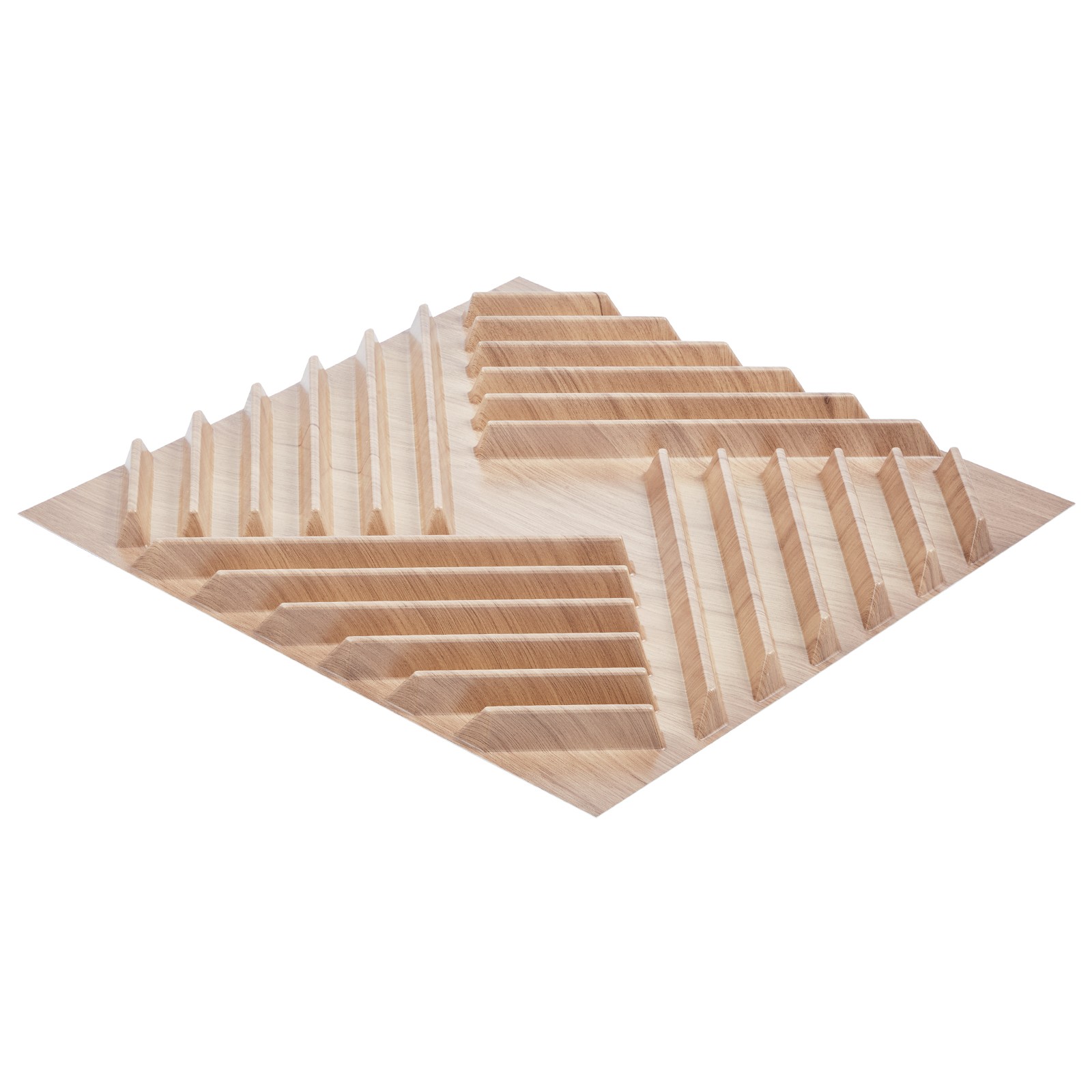 3D Wall Panels 12-Pack 19.7×19.7 in PVC 32 Sq.Ft Coverage Slat Light Wood Color